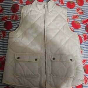 Quilted Puffer Vest in Light Cream